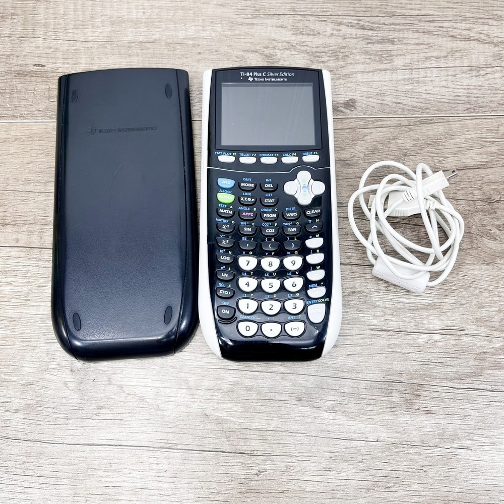 TI-84 Plus C Silver Edition Graphing Calculator Texas Instruments w/ Charger - Picture 7 of 9